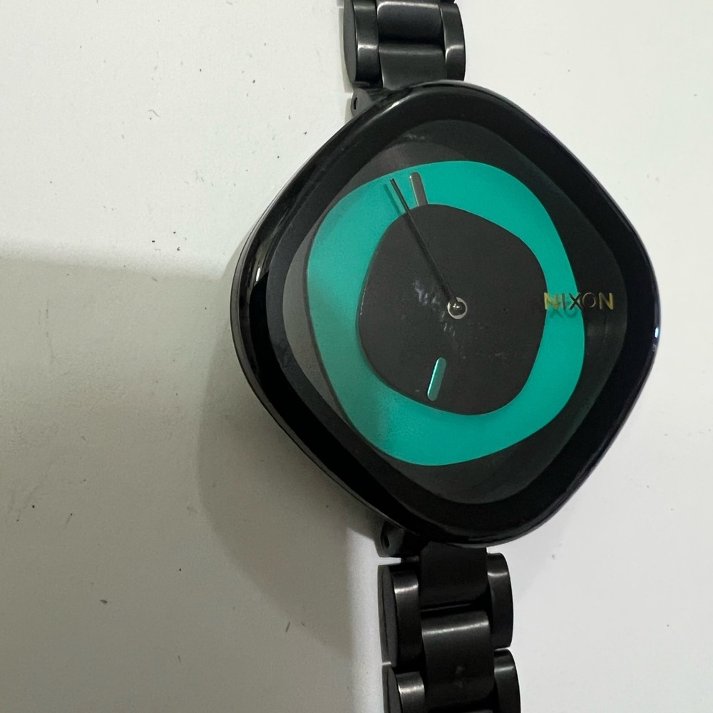 Nixon Women's Zona Black Ion Plated Stainless Steel Teal Dial